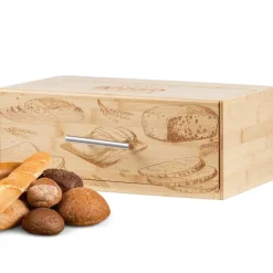 Ecosa Brotbox mit Klappdeckel aus nachhaltigem Bambus Brotkasten