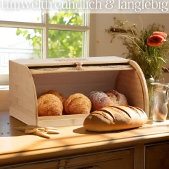 Ecosa Brotbox mit Rolldeckel aus nachhaltigem Bambus Brotkasten