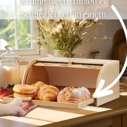 Ecosa Brotbox mit Rolldeckel aus nachhaltigem Bambus Brotkasten