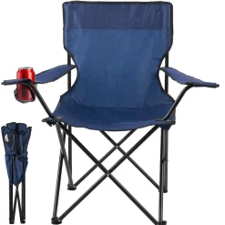 Ecosa Campingstuhl Blau Klappstuhl Faltbar – Robuster Outdoor Stuhl mit Tragetasche