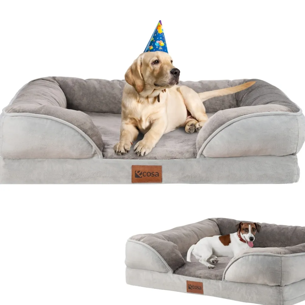 Ecosa Orthopädisches Hundebett 71x58x18cm Wasserfest Anti-Rutsch-Boden