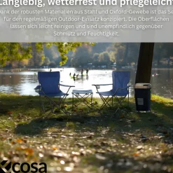 Ecosa 3-teiliges Campingmöbel Set mit 2 Klappstühlen und Campingtisch Faltbar Tragbar