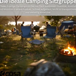 Ecosa 3-teiliges Campingmöbel Set mit 2 Klappstühlen und Campingtisch Faltbar Tragbar
