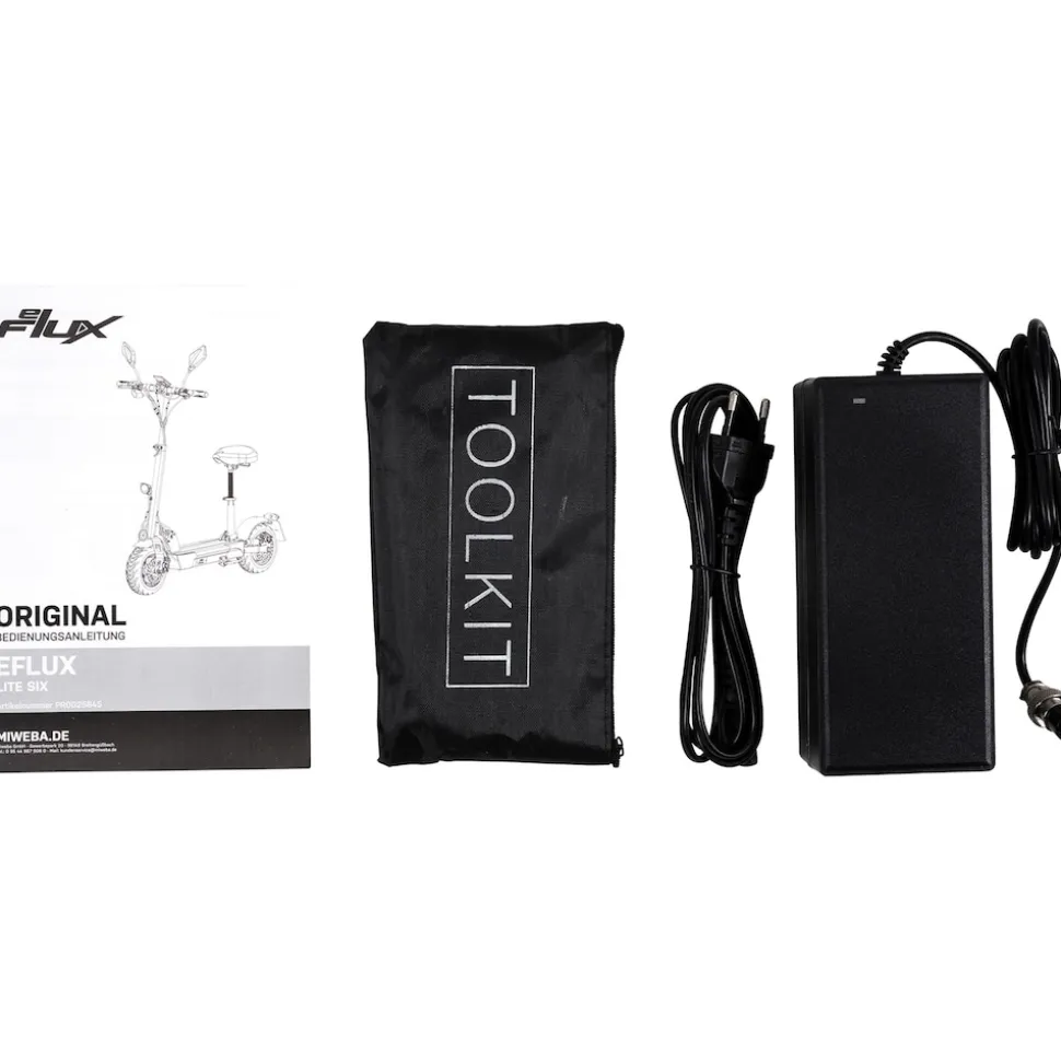 eFlux Lite Six Pro E-Scooter 1000 Watt, Straßenzulassung, 40 km/h, verstellbarer Sitz, Lithium-Akku