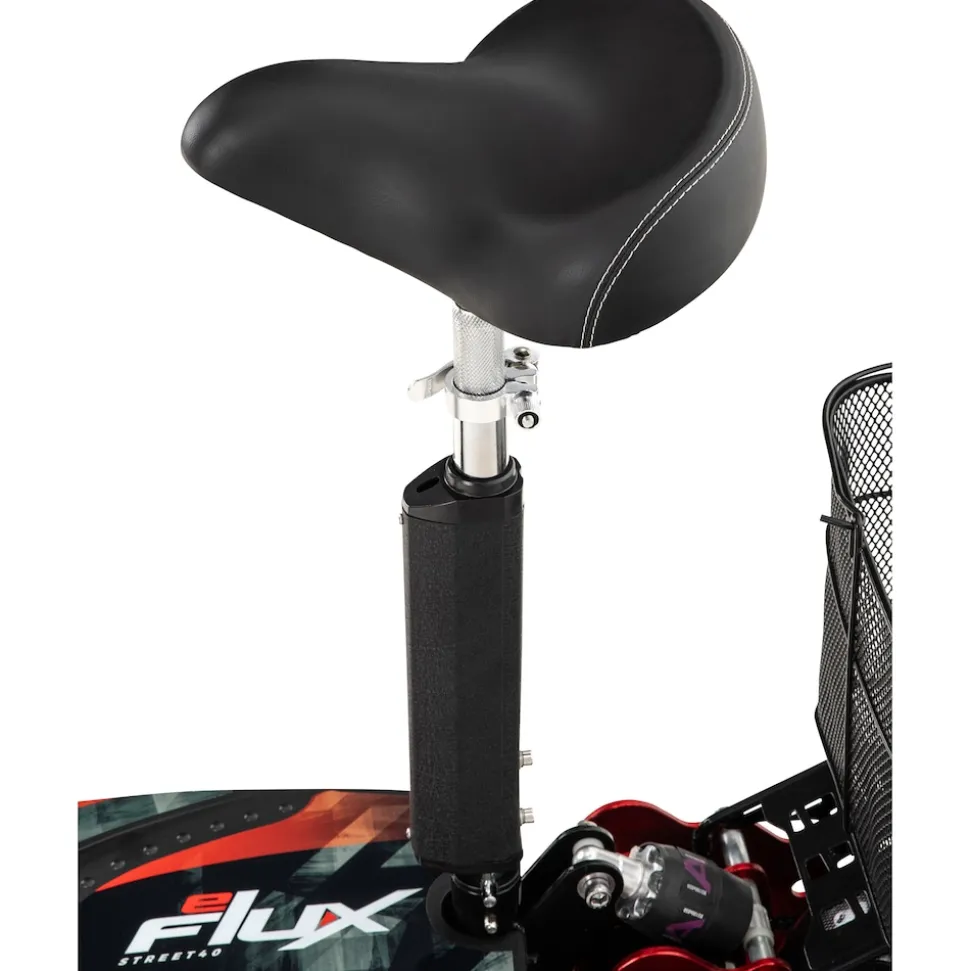 eFlux Street 40 Pro, E-Scooter, Straßenzulassung, 35 km/h, 800 Watt, mit Sitz, Gepäck-Korb, klappbar