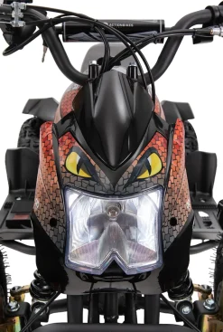 Elektro-Kinderquad Cobra, 800 Watt, bis 24 km/h, ab 8 Jahren, Federung, 3x 12V-Akku, Scheibenbremsen (Rot/Schwarz)