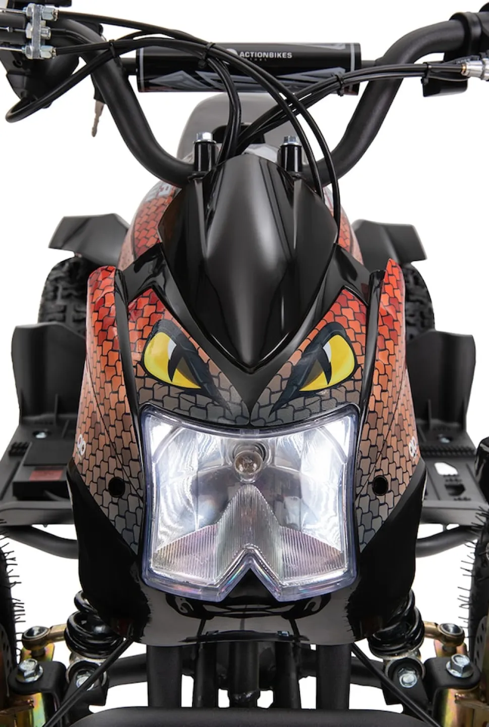 Elektro-Kinderquad Cobra, 800 Watt, bis 24 km/h, ab 8 Jahren, Federung, 3x 12V-Akku, Scheibenbremsen (Rot/Schwarz)