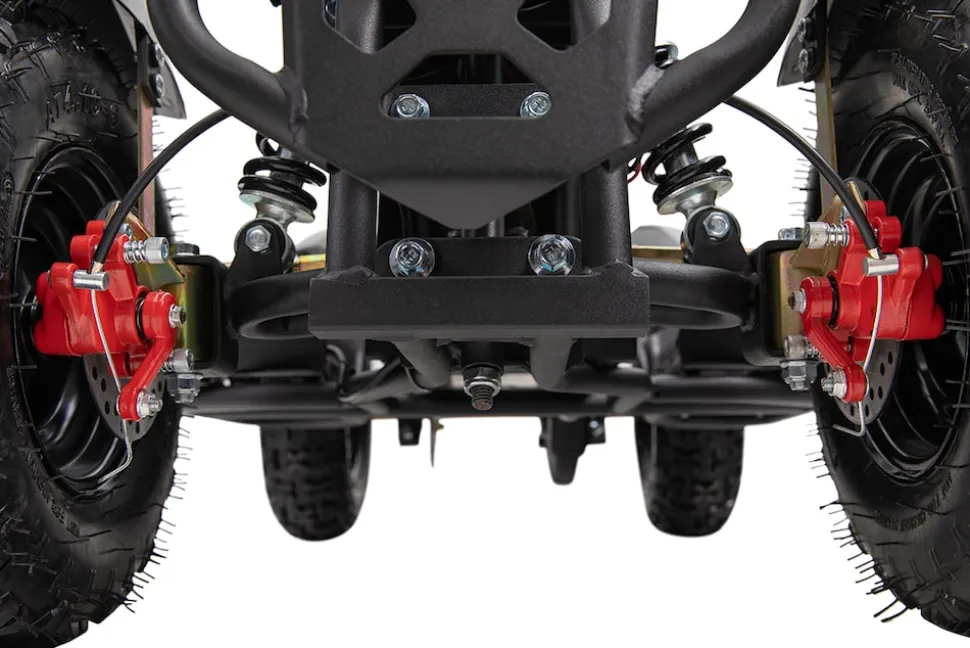 Elektro-Kinderquad Cobra, 800 Watt, bis 24 km/h, ab 8 Jahren, Federung, 3x 12V-Akku, Scheibenbremsen (Rot/Schwarz)