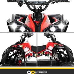 Elektro-Kinderquad Reneblade, Mini-Quad mit 1000 Watt, Federung, Scheibenbremsen, drosselbar, LEDs (Classic, Schwarz/Blau)