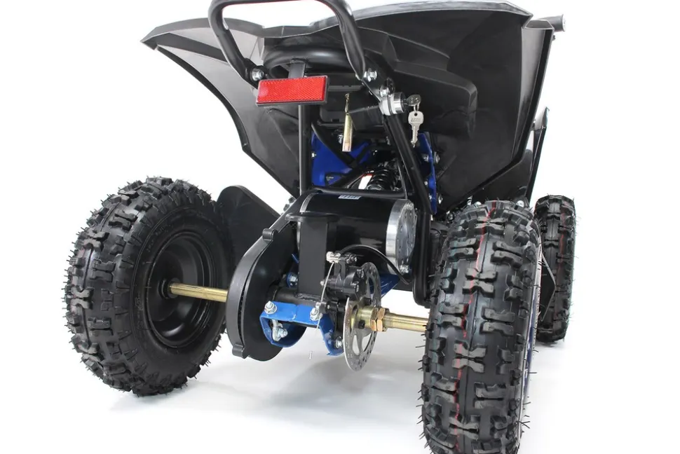 Elektro-Kinderquad Reneblade, Mini-Quad mit 1000 Watt, Federung, Scheibenbremsen, drosselbar, LEDs (Classic, Schwarz/Blau)