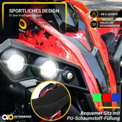 Elektro-Kinderquad Reneblade, Mini-Quad mit 1000 Watt, Federung, Scheibenbremsen, drosselbar, LEDs (Classic, Schwarz/Blau)