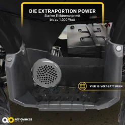 Elektro-Kinderquad S-8 Farmer, Midi-Quad mit 1000 Watt, Scheiben-/Trommelbremsen, bis 20 km/h, ab 8 (Schwarz)