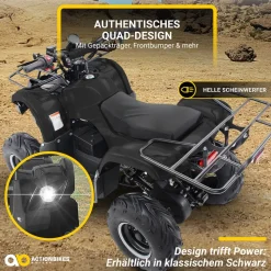 Elektro-Kinderquad S-8 Farmer, Midi-Quad mit 1000 Watt, Scheiben-/Trommelbremsen, bis 20 km/h, ab 8 (Schwarz)