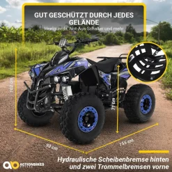 Elektro-Kinderquad S-10, Pocket-Quad mit 1000 Watt, Federung, Scheiben-/Trommelbremsen, bis 20 km/h (lackiert Camouflage)