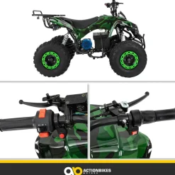 Elektro-Kinderquad S-10, Pocket-Quad mit 1000 Watt, Federung, Scheiben-/Trommelbremsen, bis 20 km/h (lackiert Camouflage)