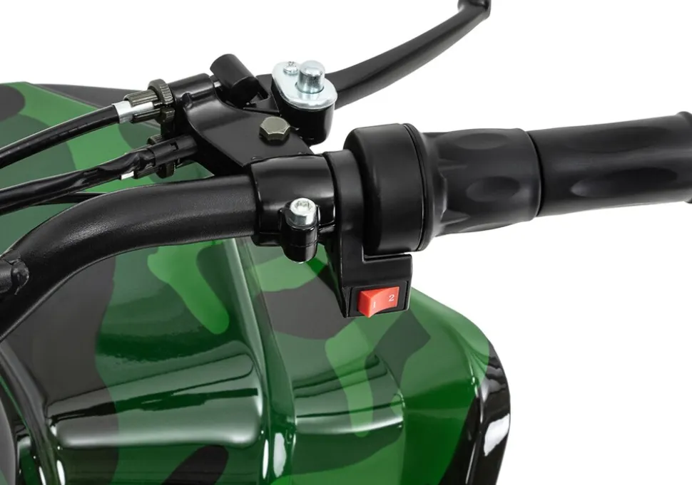 Elektro-Kinderquad S-10, Pocket-Quad mit 1000 Watt, Federung, Scheiben-/Trommelbremsen, bis 20 km/h (lackiert Camouflage)
