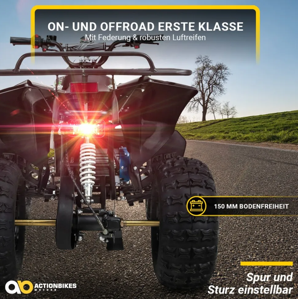 Elektro-Kinderquad S-10, Pocket-Quad mit 1000 Watt, Federung, Scheiben-/Trommelbremsen, bis 20 km/h (lackiert Camouflage)