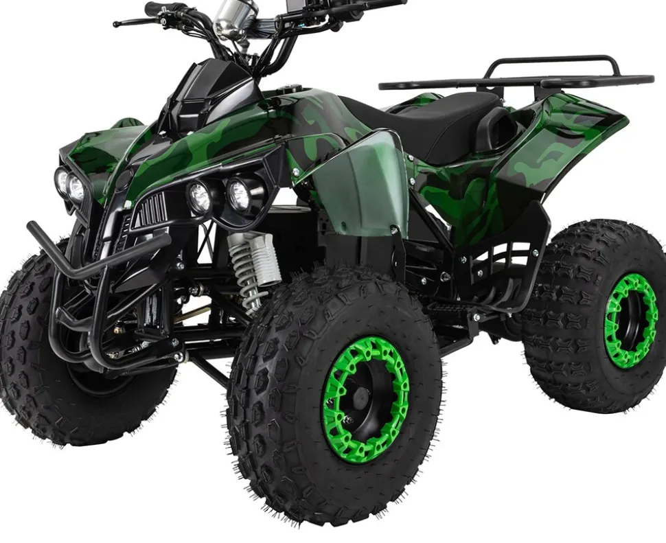 Elektro-Kinderquad S-10, Pocket-Quad mit 1000 Watt, Federung, Scheiben-/Trommelbremsen, bis 20 km/h (lackiert Camouflage)