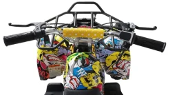 Elektro-Kinderquad Torino, 1000 Watt, Pocket-Quad mit Scheibenbremsen, 24 km/h, 3 x 12-Volt-Batterie (Gelb Graffiti)