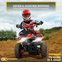 Elektro-Kinderquad Torino, 1000 Watt, Pocket-Quad mit Scheibenbremsen, 24 km/h, 3 x 12-Volt-Batterie (Gelb Graffiti)