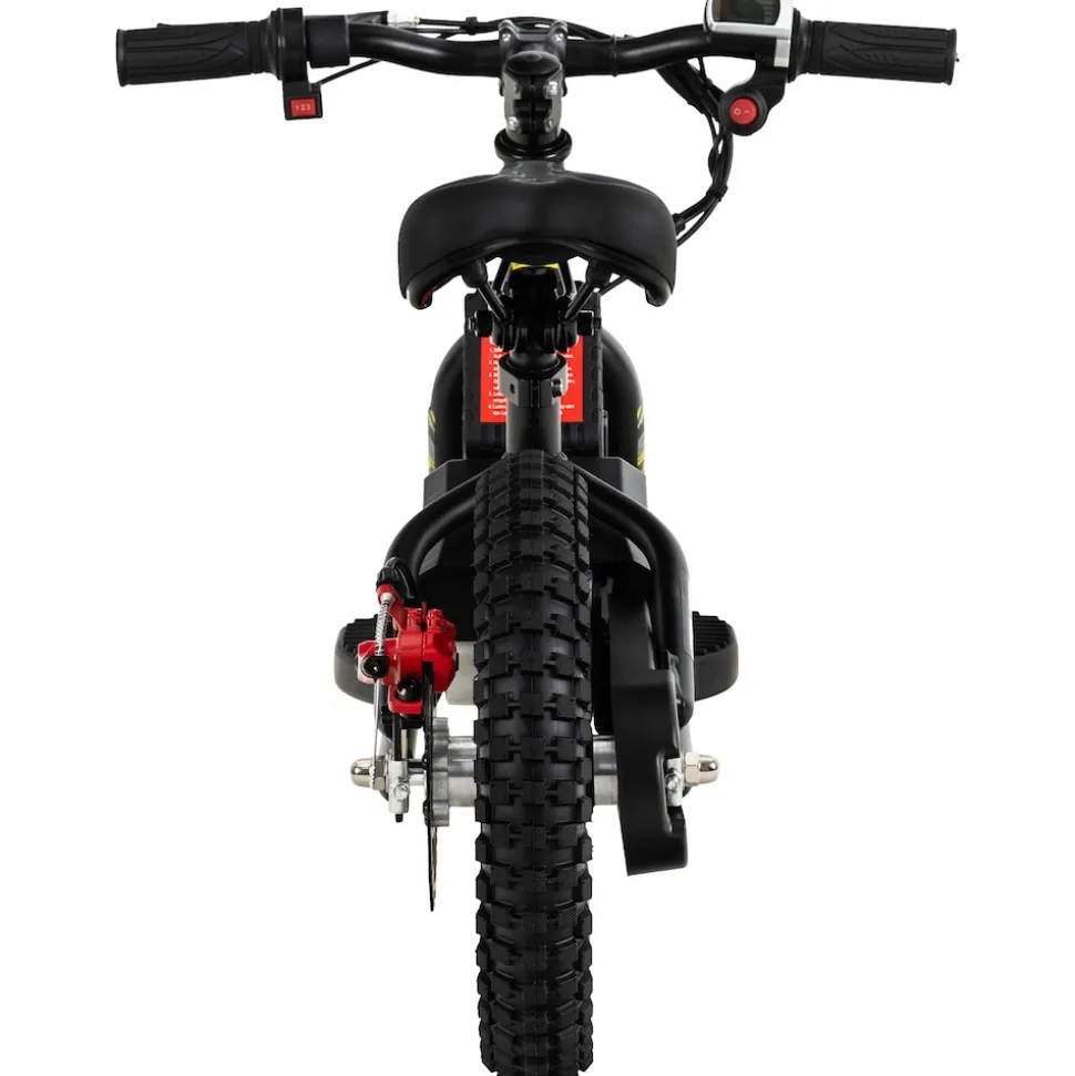 Elektro-Laufrad, 12 Zoll, Kinder-Balance-Bike m. 250 Watt, Scheibenbremsen, 3 Geschwindigkeitsstufen (Gelb)