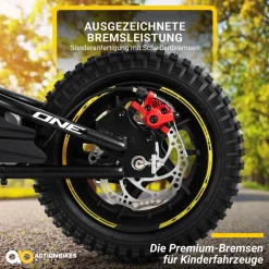 Elektro-Laufrad, 12 Zoll, Kinder-Balance-Bike m. 250 Watt, Scheibenbremsen, 3 Geschwindigkeitsstufen (Gelb)
