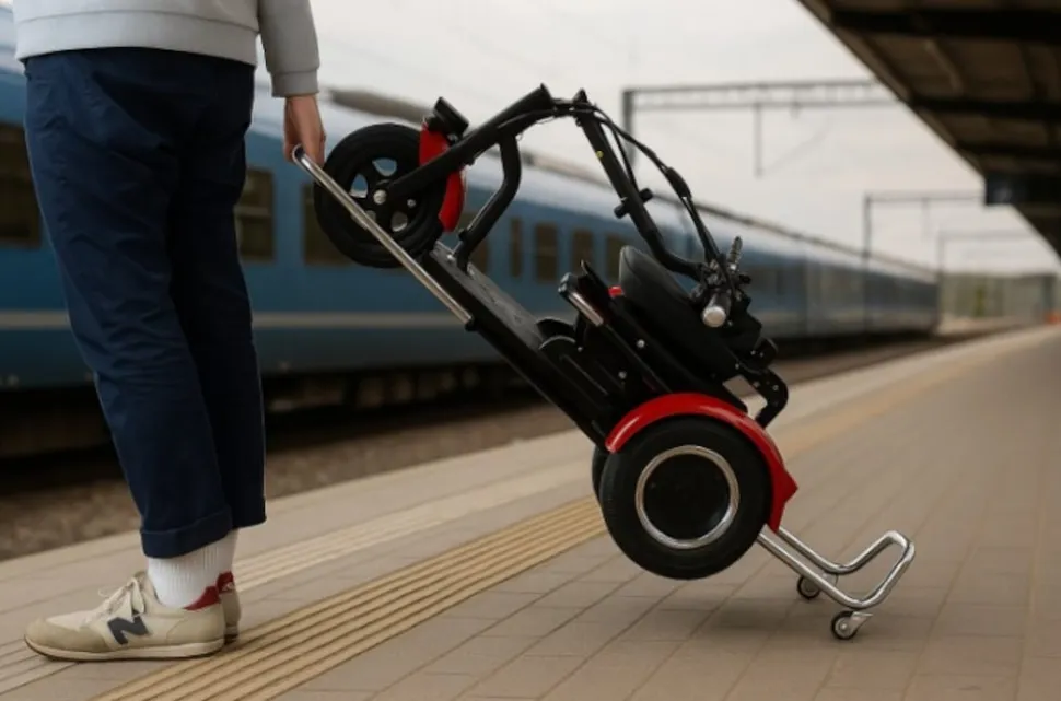 Elektro-Mobilitätshilfe MoBot Light rot - 3 Fahrstufen + Rückwärtsgang /klappbar