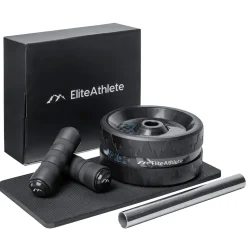 EliteAthlete® Bauchroller Bauchmuskeltrainer - AB Roller - Bauchtrainer für Zuhause - Bauch Weg - Abdominal Trainer - AB Wheel inkl. gepolsterter Kniematte - Blau
