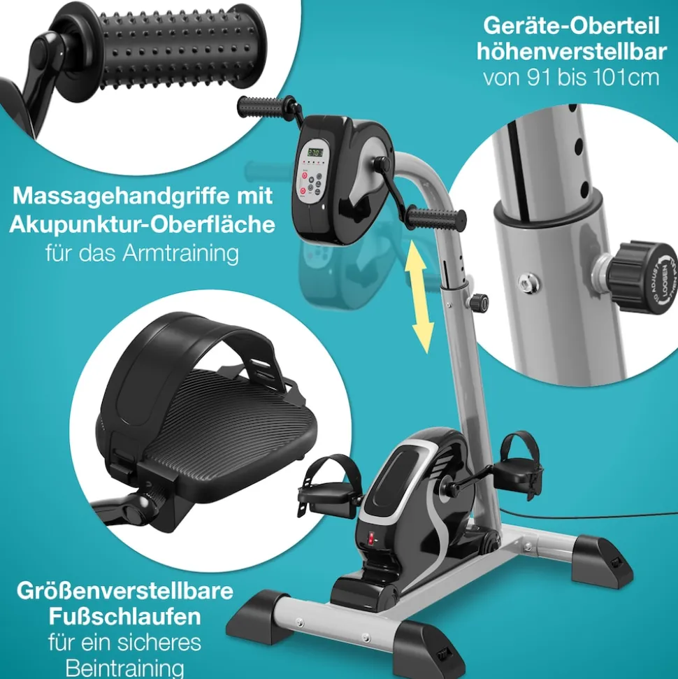 ELONEO Arm- und Beintrainer aktiv »2in1« mit Motor, Elektro Heimtrainer höhenverstellbar inkl. Trainingscomputer mit 6 Trainingsprogrammen