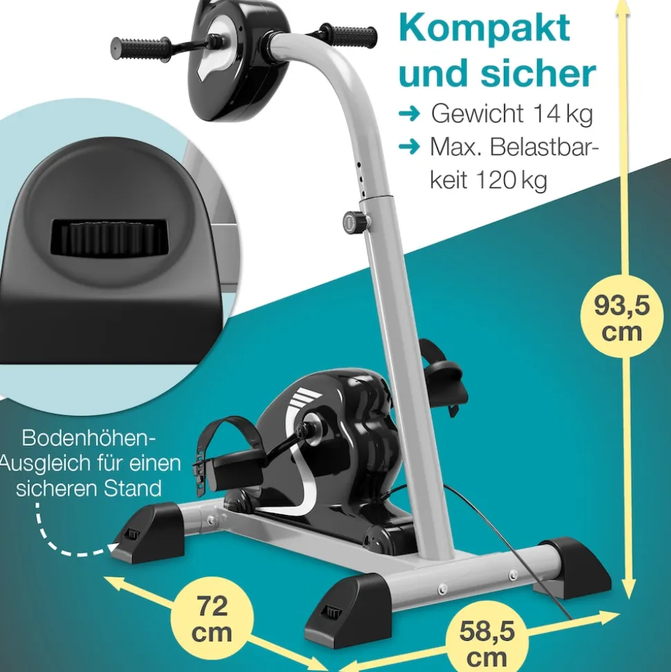 ELONEO Arm- und Beintrainer aktiv »2in1« mit Motor, Elektro Heimtrainer höhenverstellbar inkl. Trainingscomputer mit 6 Trainingsprogrammen
