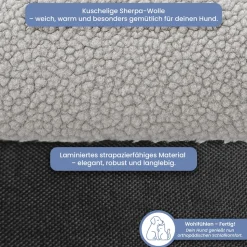 ELONEO Orthopädisches Hundebett, Schwarz - Größe S