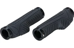 Ergo-Griffe, mit Schraubbefestigung und Lenkerstopfen, Länge: 130 mm, Farbe: schwarz