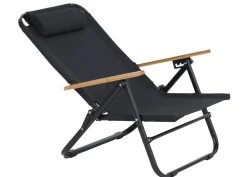 2er-Set Campingstuhl MCW-Q44, Gartenstuhl Balkonstuhl Freizeitstuhl, klappbar verstellbar Outdoor Metall Stoff ~ schwarz