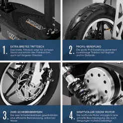 E-Scooter - VR-1500-EEC - mit Straßenzulassung - schwarz