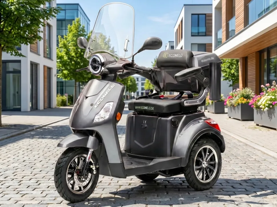 E-Seniorenmobil Denia, Lithium-Akku, 3-Rad, 1000 Watt, Grau