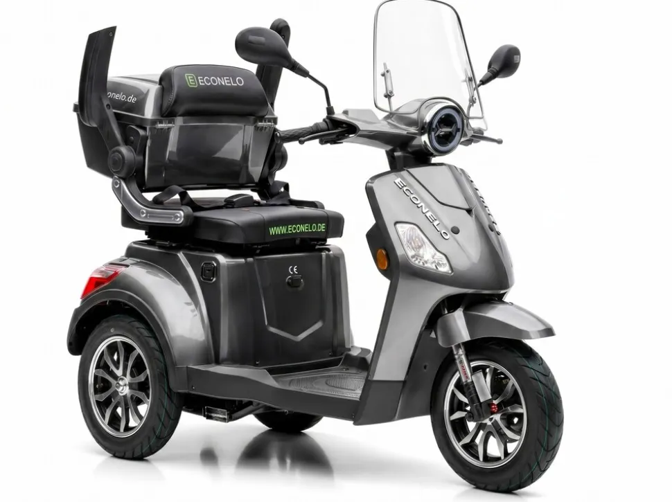 E-Seniorenmobil Denia, Lithium-Akku, 3-Rad, 1000 Watt, Grau