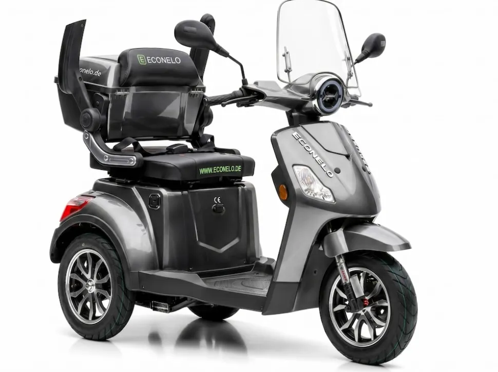E-Seniorenmobil Denia, Lithium-Akku, 3-Rad, 1000 Watt, Grau