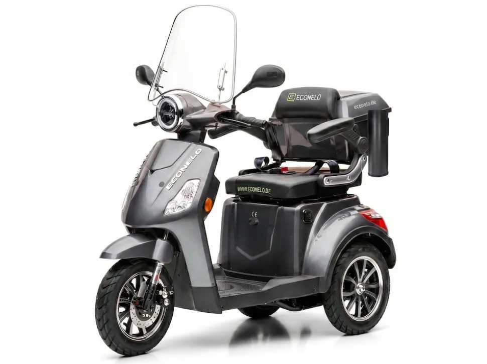 E-Seniorenmobil Denia, Lithium-Akku, 3-Rad, 1000 Watt, Grau