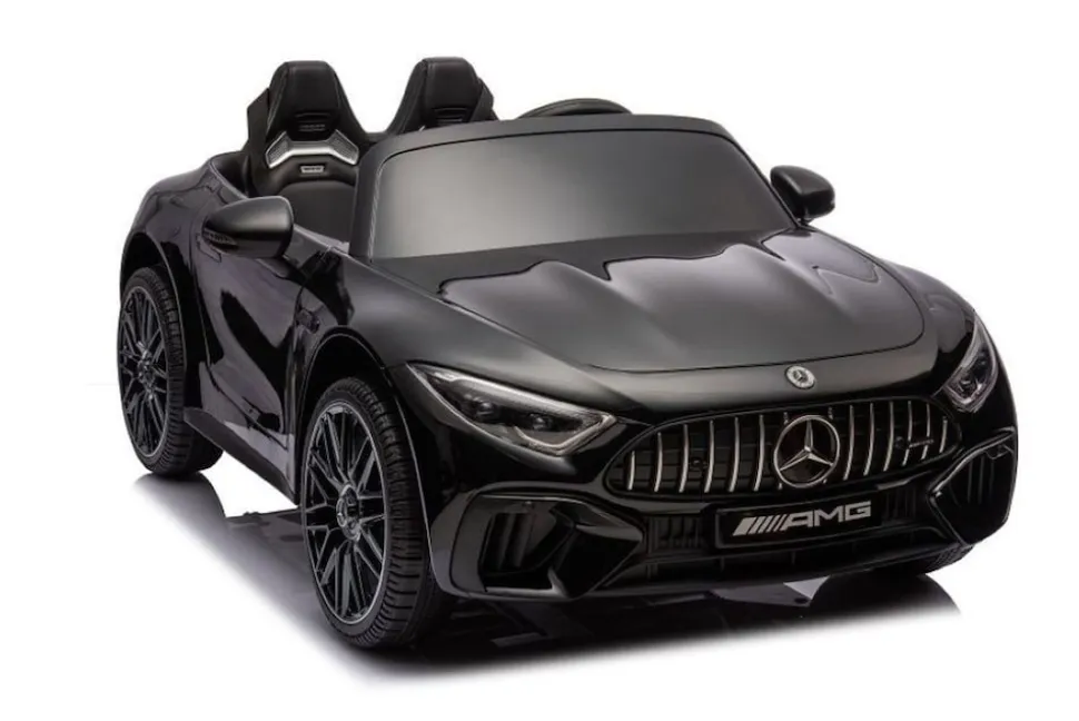 ES-Toys Elektro Kinderauto Mercedes SL63 AMG EVA-Reifen Stoßdämpfer lizenziert schwarz