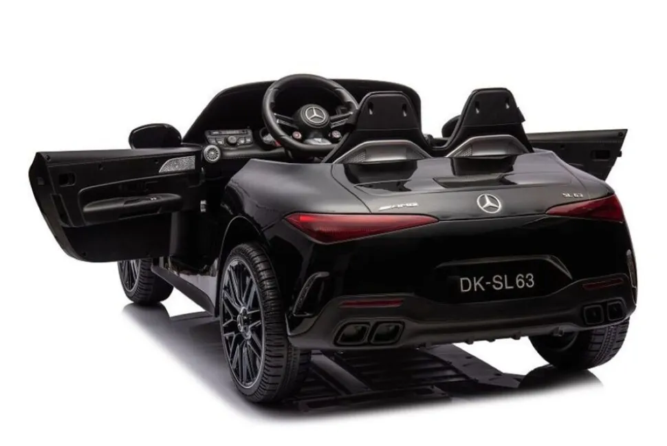 ES-Toys Elektro Kinderauto Mercedes SL63 AMG EVA-Reifen Stoßdämpfer lizenziert schwarz