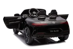 ES-Toys Elektro Kinderauto Mercedes SL63 AMG EVA-Reifen Stoßdämpfer lizenziert schwarz