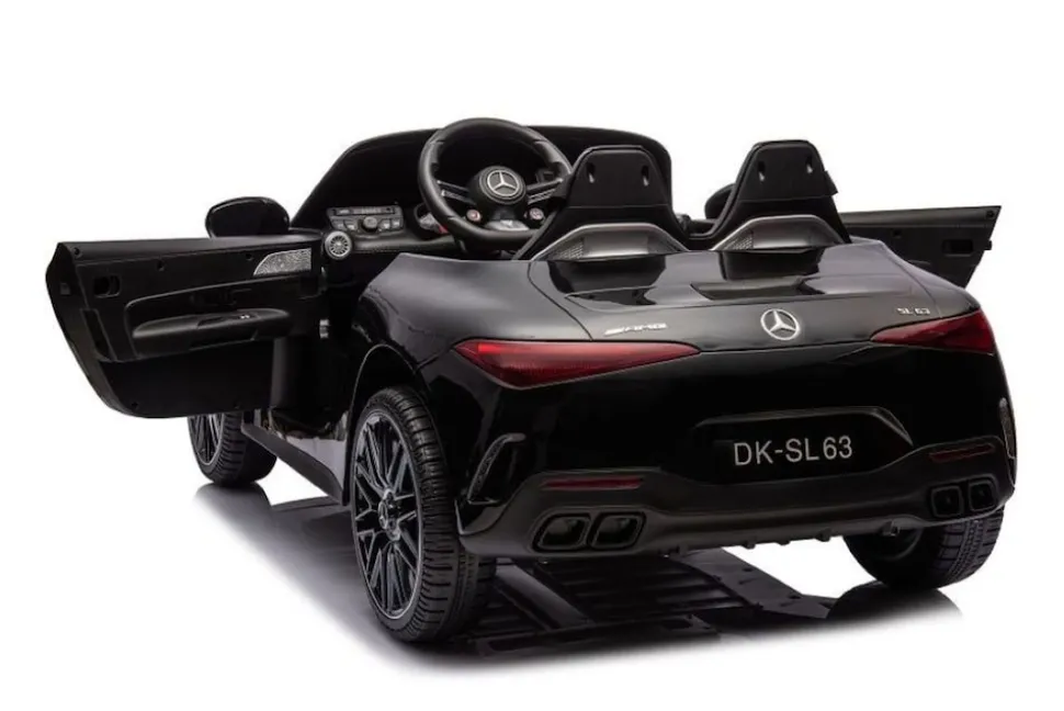 ES-Toys Elektro Kinderauto Mercedes SL63 AMG EVA-Reifen Stoßdämpfer lizenziert schwarz