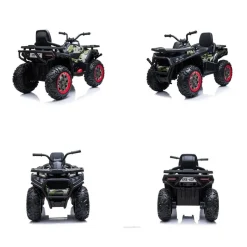 ES-Toys Elektro Kinderquad MP3, USB, Batterieanzeige, Stoßdämpfer, 2x12V Motoren dunkelgrün