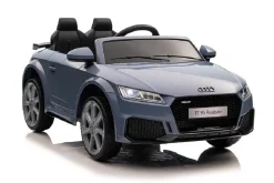 ES-Toys Kinder Elektroauto Audi TTRS, EVA-Reifen, Sicherheitsgurt, Fernbedienung grau-blau