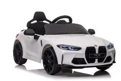 ES-Toys Kinder Elektroauto BMW M4 lizenziert 12V7A Akku 2 Motoren EVA-Reifen MP3 weiß