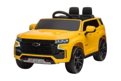 ES-Toys Kinder Elektroauto Chevrolet Tahoe EVA-Reifen Kunstledersitz Stoßdämpfer gelb
