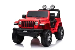 ES-Toys Kinder Elektroauto Jeep Wrangler Rubicon EVA Reifen Allrad lizenziert rot
