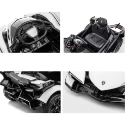 ES-Toys Kinder Elektroauto Lamborghini V12 Vision Gran Turismo Fernbedienung MP3 schwarz