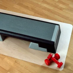 etm Sportmatte für Fitnessgeräte | Rechteckig | Milchig-transparent | Polypropylen