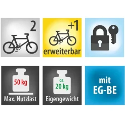 EUFAB Fahrradträger Crow Plus für 2 Fahrräder, erweiterbar